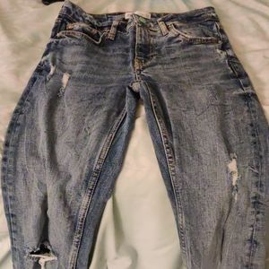Zara Distressed Skinny Jeans blue